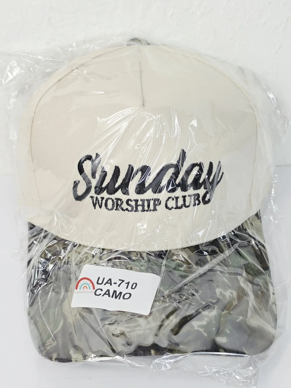 New! Sunday Worship Club Camo Baseball Cap Hat